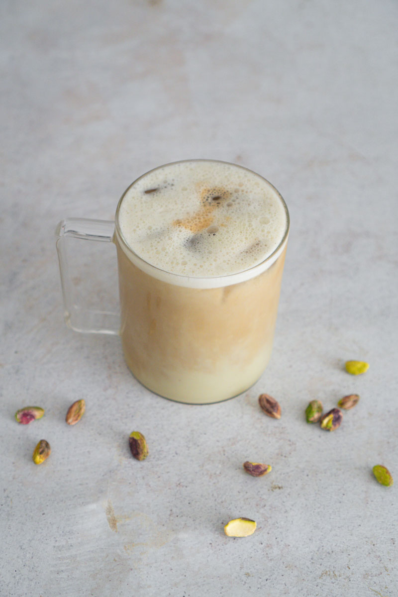 Latte glacé à la pistache